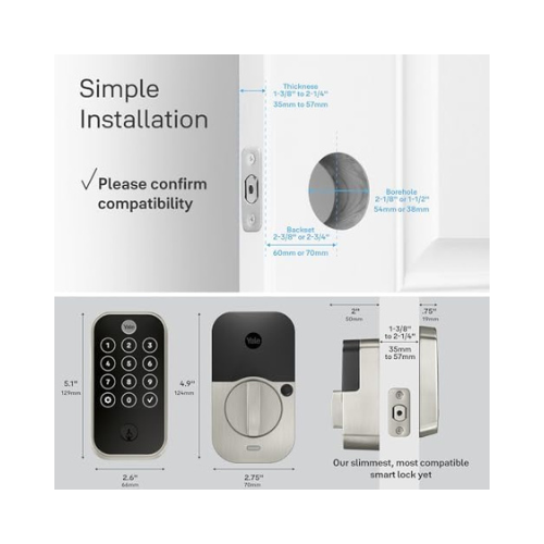 Yale Assure Lock 2 Touch (New) - Fingerprint Door Lock in Satin Nickel - Unlock with Your Code or Your Fingerprint - YRD420-F-BLE-619 - No Wi-Fi