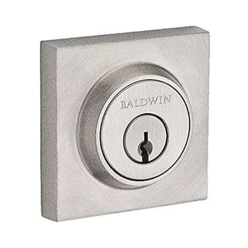 Baldwin Reserve SCCSD150S Single Cylinder Contemporary Square Deadbolt with Smartkey Satin Nickel Finish