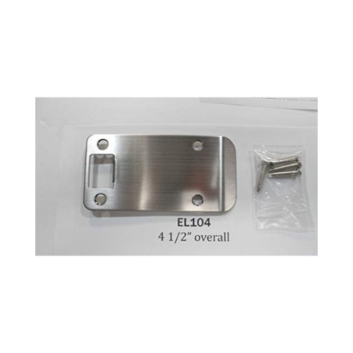 Don-Jo EL104-630 RC 4 1/2" Overall Extended Lip Strike Plate in Stainless Steel