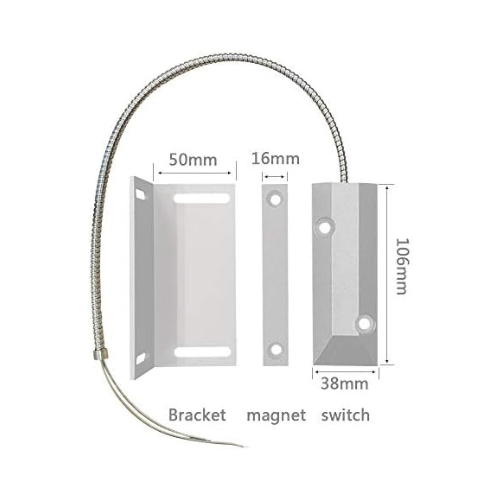Heavy Duty Wired Alarm Garage Door Magnetic Contacts Switch Sensor NC with Adjustable Bracket